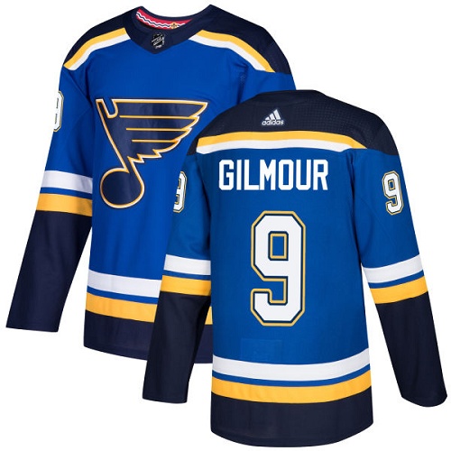 Adidas Men St.Louis Blues 9 Doug Gilmour Blue Home Authentic Stitched NHL Jersey